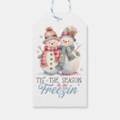 Waterverf Snowman Cadeaulabel (Achterkant)