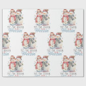 Waterverf Snowman Cadeaupapier (Vlak)