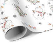Waterverf Snowman Cadeaupapier (Rol Hoek)
