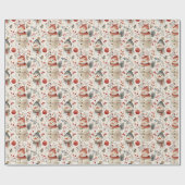 Waterverf Snowman Christmas Country Cottage Cadeaupapier (Vlak)