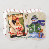 Waterverf Snowman Fancy met Kerstmis Feestdagenkaart (Voorkant / Achterkant)