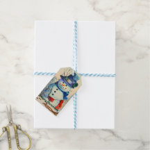 Waterverf Snowman Gift Label