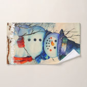 Waterverf Snowman Hand Towel Handdoek (Handdoek)