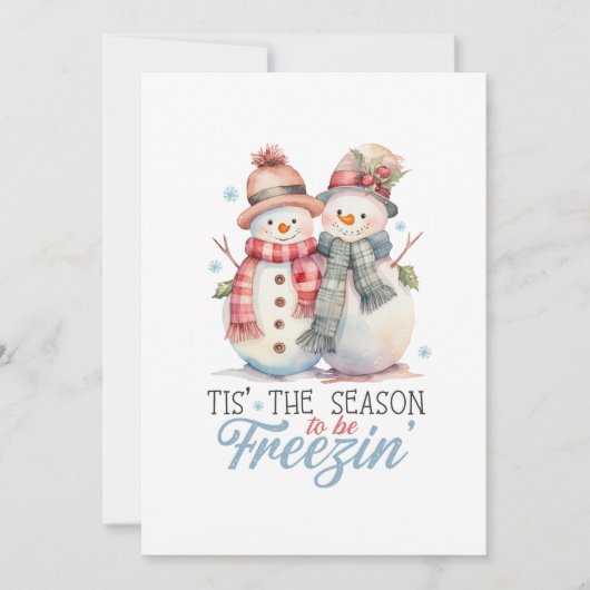 Waterverf Snowman Kaart (Voorkant)