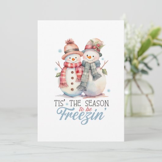 Waterverf Snowman Kaart (Staand voorkant)