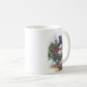 Waterverf snowman kerstboom Nieuwjaar Koffiemok (Voorkant rechts)