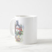 Waterverf snowman kerstboom Nieuwjaar Koffiemok (Voorkant links)