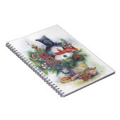 Waterverf snowman kerstboom Nieuwjaar Notitieboek (Rechterzijde)