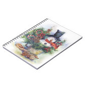 Waterverf snowman kerstboom Nieuwjaar Notitieboek (Linkerzijde)