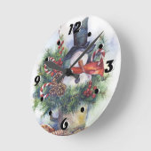 Waterverf snowman kerstboom Nieuwjaar Ronde Klok (Hoek)