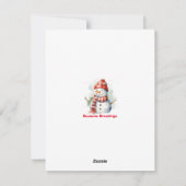 Waterverf Snowman kerstclip kunst, kerst Feestdagenkaart (Achterkant)