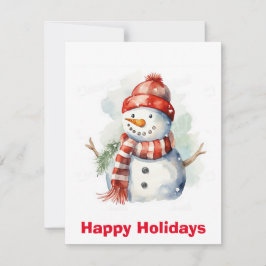 Waterverf Snowman kerstclip kunst, kerst Feestdagenkaart