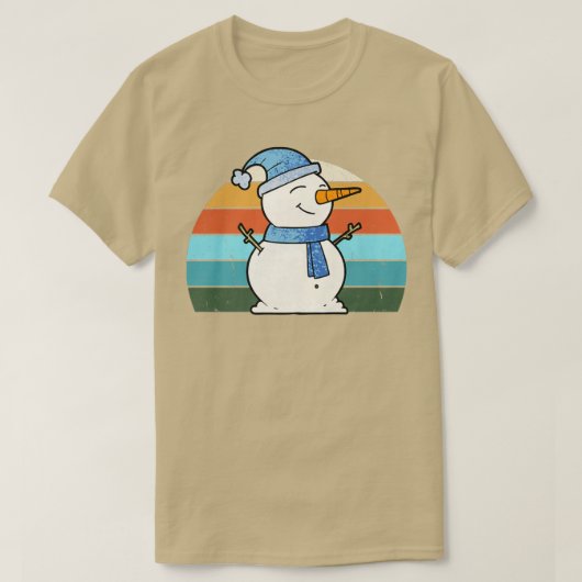 Waterverf Snowman Kerstkerstbomen Xma T-shirt (Design voorkant)