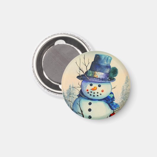 Waterverf Snowman Magnet (Voorkant / Achterkant)