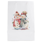 Waterverf Snowman Medium Cadeauzakje (Achterkant)