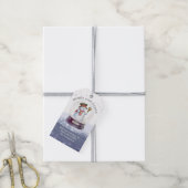 Waterverf Snowman met prettige kerstwinter Wereldb Cadeaulabel (Met Touw)