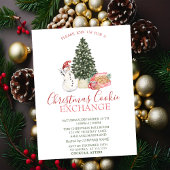 Waterverf Snowman, Pine Tree, Cookies Kerstmis Kaart