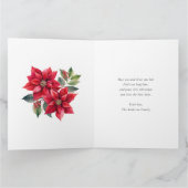 Waterverf Snowman Poinsettia Vrolijk Kerstfeest Kaart (Binnen)