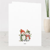 Waterverf Snowman Poinsettia Vrolijk Kerstfeest Kaart (Achterkant)