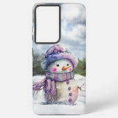 Waterverf Snowman Samsung Galaxy Hoesje (Achterkant)