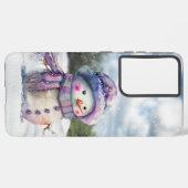 Waterverf Snowman Samsung Galaxy Hoesje (Linkerkant)