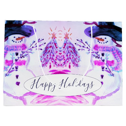 Waterverf Snowman ThMED Groot Cadeauzakje (Achterkant)