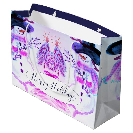 Waterverf Snowman ThMED Groot Cadeauzakje (Achterkant Gekanteld)