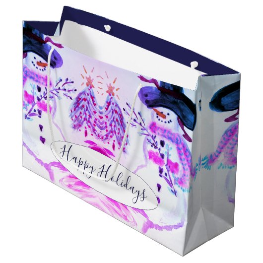 Waterverf Snowman ThMED Groot Cadeauzakje (Voorkant Gekanteld)