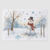 Waterverf Snowman Tissue Paper Tissuepapier (Voorkant)