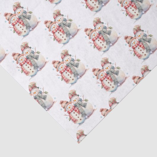 Waterverf Snowman Tissuepapier (Detail)