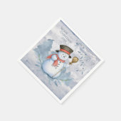 Waterverf Snowman Winter Snow Modern Kerstmis Servet (Hoek)