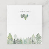 Waterverf Snowy Evergreen Forest Landschap Winter Plaatskaartje (Buitenkant ongevouwen)