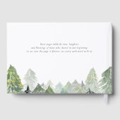 Waterverf Snowy Evergreen Forest Winterbruiloft Gastenboek (Achterkant)