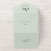 Waterverf Snowy Evergreen Landscape Wedding All In One Uitnodiging (Buiten)