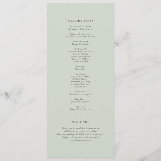 Waterverf Snowy Evergreen Woodland Winterbruiloft Programmakaart (Achterkant)