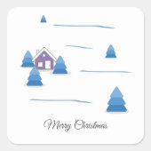 Waterverf Snowy Landscape Sticker (Voorkant)