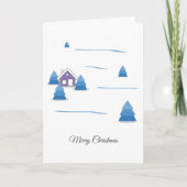 Waterverf Snowy Landscape Wenskaart Kaart (Voorkant)