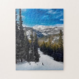 Waterverf Snowy Mountain Jigzaag Puzzle Legpuzzel