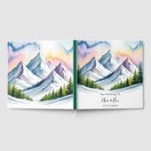 Waterverf Snowy Mountain Landscape Wedding Gastenboek (Volledig)