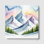 Waterverf Snowy Mountain Landscape Wedding Gastenboek (Achterkant)