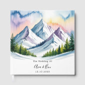 Waterverf Snowy Mountain Landscape Wedding Gastenboek (Voorkant)