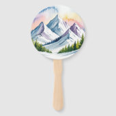 Waterverf Snowy Mountain Landscape Wedding Handwaaier (Achterkant)