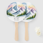 Waterverf Snowy Mountain Landscape Wedding Handwaaier (Voorkant en achterkant)