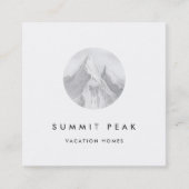 Waterverf Snowy Mountain Logo Square Vierkante Visitekaartje (Voorkant)
