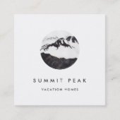 Waterverf Snowy Mountain Logo Vierkante Visitekaartje (Voorkant)