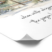 Waterverf Snowy Nordic Winter Scene Vakantie Poster (Hoek)