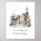 Waterverf Snowy Nordic Winter Scene Vakantie Poster (Voorkant)