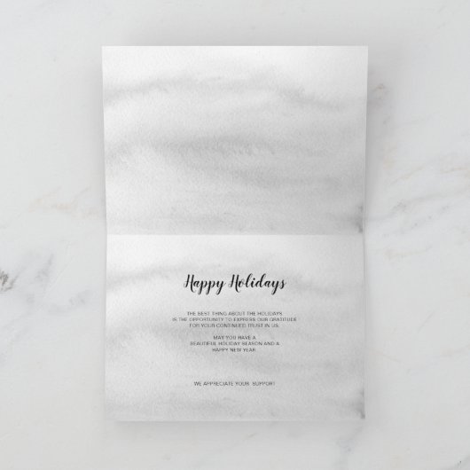 Waterverf Snowy Pine Trees Forest Winter Business Feestdagen Kaart (Binnen)