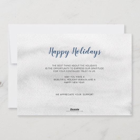 Waterverf Snowy Pine Trees Forest Winter Business Feestdagenkaart (Achterkant)