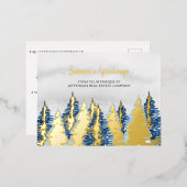 Waterverf Snowy Pine Trees Forest Winter Business Folie Feestdagen Briefkaart (Voorkant / Achterkant)